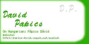 david papics business card
